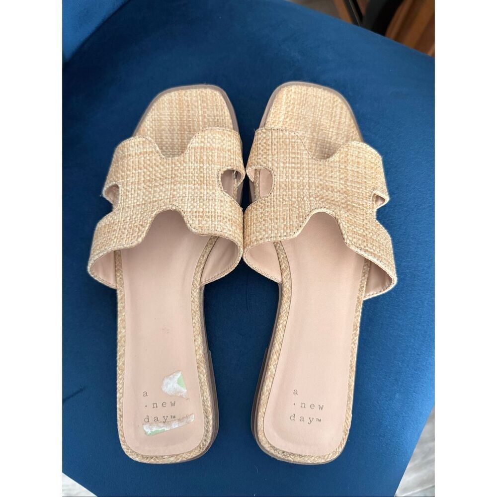 A New Day Nina Tweed Flat Slide Sandals
